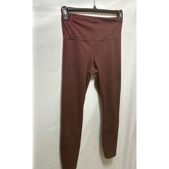 Athleta Persistence Laser Cut Womens‎ S Maroon Leggings - Picture 12 of 13